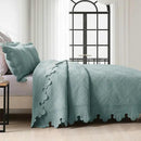MarCielo 3-Piece 100% Cotton Oversized Bedspread Lightweight Quilt Coverlet Embroidery Farmhouse Bedding Set (Tk Aqua Green, Oversized Queen (100"x106")) by CozyNest Decor