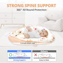 Baby Lounger - Baby Lounger for Newborn 0-24 Months, Breathable, Soft Cotton Baby Nest, Portable Infant Lounger for Home & Travel, Newborn Essentials Gift (Ivory Bear) by TinyTreasures Baby Boutique