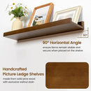 Picture Ledge Wall Shelves 24 inch Width Set of 2, Solid Pine Wood Rustic Floating Ledge Shelves for Wall for Kids' Room Bedroom Kitchen Bathroom Living Room Nursery Display Wall Decor, Walnut by CozyNest Decor