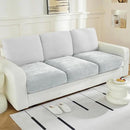 Couch Cushion Covers Individual Large Super Stretch Chenille (Softer Version) Sofa Cushion Covers, Couch Seat Covers Couch Slipcovers Furniture Protector (3 Piece, Light Grey) by CozyNest Decor