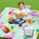 Extra Large Picnic Blanket Waterproof,80"x 80"Foldable Machine Washable Beach Blankets,Outdoor Blanket for 6-8 Adults,Picnic Mat Suitable for Indoor Crawling,Park Beach,Camping,Hiking,Travel（Flamingo） by TinyTreasures Baby Boutique