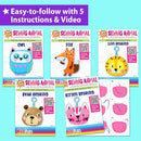 KRAFUN My First Sewing Animal for Kids, Beginner Art & Craft, 5 Easy Activities Stuffed Animal Dolls, Keyring Charms, Instructions & Felt Materials for Learn to Sew, Embroidery by TinyTreasures Baby Boutique