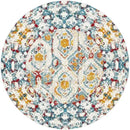 Unique Loom Rosso Collection Vintage, Geometric, Bohemian, Traditional, Distressed, Southwestern Area Rug, Round 4' 0" x 4' 0", Multi/Ivory by CozyNest Decor