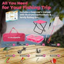 DaddyGoFish Kids Fishing Pole - Rod Reel Combo Tackle Box Starter Set - First Year Small Dock Gear Kit for Boys Girls Toddler Youth Age Beginner Little Children Junior Anglers Older Kids by TinyTreasures Baby Boutique