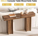 55Inch Farmhouse Console Table,Wooden Rectangular Sofa Table Behind The Couch,Entryway Console Table with Storage for Living Room, Hallway,Entrance (Light Brown) by CozyNest Decor