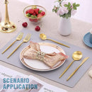 Matte Gold Silverware Set for 8,Modern Stainless Steel Brushed Cutlery Set,40-Pieces Heavy Duty Flatware Set,Knives Spoons and Forks Set Utensils Set,Satin Finish,Dishwasher Safe by CozyNest Decor