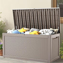 260 Gallon Storage Box, Waterproof Resin Deck Box with Steel Support & Hydraulic Rod, Lockable Storage Bench for Indoor & Outdoor Use, Storage Bin for Patio Cushions, Garden Tools, Grey by CozyNest Decor