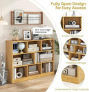 Tangkula 8-Cube Bookcase, Wood 3 Tier Open Storage Bookshelf, Modern Multipurpose Display Cabinet for Living Room, Study, Reading Nook, 48 x 12.5 x 36.5 Inch, Burlywood by CozyNest Decor