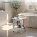 HDPE Shower Bench Seat Capacity 300LB, Waterproof Bathroom Stool with Side Carry Holes, Compact 16.8" L Design, Non-Slip Shower Seat for Elderly, Shaving Legs & Spa - Indoor/Outdoor Use (Gray) by TinyTreasures Baby Boutique