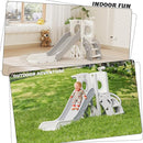 KORIMEFA 7 in 1 Toddler Slide, Kids Slide for Toddlers Baby 1-3 Years Old, Indoor and Outdoor with Basketball Hoop & Golf Set, Plastic Slides for Kids Easy Assembly, Grey by TinyTreasures Baby Boutique