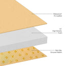 Compatible Baby Play Mat - PU Leather, Foam - Waterproof, Easy to Clean - Plush, High Density Foam - 1.5" Thick - 24" Wide - Colored, Beige - 10-Panel by TinyTreasures Baby Boutique