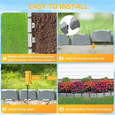 16 Pack(24FT) Landscape Edging w/ 48 Spikes | Flexible Plastic Border for Outdoor, Walkway, Lawn & Weed Control | 24" L x 3" H Faux Stone Edging for Landscaping,Garden Edging Border Stone(Gray) by GreenHaven Gardens