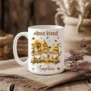 Hyturtle Personalized Bee Gnomes Mug - Bee Keeper Gifts For Women - Honeybee Gifts For Gnomes Lover - Animals Present For Lover - Teacher Appreciation Present - Custom Coffee Cup Ceramic Mug 11 15 Oz by CozyNest Decor
