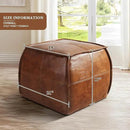 Leather Ottoman,Handmade Stuffed Square Ottoman,Genuine Leather Pouf, Foot Rest Pouf,Comfortable Soft Seating for Living Room & Bedroom (Brown, Square) by CozyNest Decor