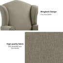 Accent Chair, High Back Upholstered Armchair with High Resilience Sponge & Wood Legs, Mid-Century Modern Comfy Single Sofa Reading Chairs for Living Room, Bedroom (Light Camel, Set of 1) by CozyNest Decor