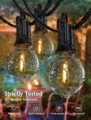 Outdoor String Lights 25 Feet G40 Globe LED Patio Lights with 13 Edison Plastic Bulbs(1 Spare), Waterproof Connectable Hanging Lights for Backyard Porch Balcony Party Decor, E12 Socket Base, Black by GreenHaven Gardens