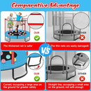 Pink Indoor Trampoline for Kids 2-5, 5ft Mini Indoor & Outdoor Small Toddler Trampoline with Net and Basketball Hoop by TinyTreasures Baby Boutique