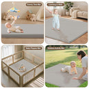 Baby Play Mat 47x47 Inches, Extra Thick 1.2" Foam Floor Mat for Tummy Time & Crawling, Waterproof Non-Slip Faux Leather Playpen Mat for Infants Toddlers, Indoor Outdoor Gym Activity, Gray by TinyTreasures Baby Boutique