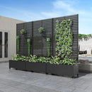 Casaphoria Metal Raised Garden Bed with Trellis and Wheels, 72"x35"x16" Planter Box for Climbing Plants, Vegetables & Vines, Features Drainage Holes and Privacy Screen (Black-Louvered) by GreenHaven Gardens