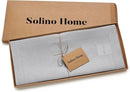 Solino Home Linen Soft Grey Table Runner 120 Inches Long - 100% Pure Linen 14 x 120 Inch Table Runner for Fall, Autumn, Thanksgiving - Fete by CozyNest Decor