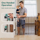 Babelio 26-43" No Bottom Bar Baby Gate for Babies, Elders and Pets, 2-in-1 Hardware Mount Dog Gate for The House, Stairs and Doorways, with Large Walk Thru Door, Black Wood Pattern by TinyTreasures Baby Boutique