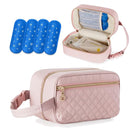 Damero Breastmilk Cooler Bag with 4 Ice Packs -Breastmilk Cooler Travel Bag Organizer with Detachable Buckle Handle for Daycare and Breastfeeding Mom,Pink by TinyTreasures Baby Boutique