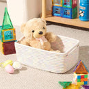Small Storage Baskets for Organizing | Closet Organizer Bins | Shelf Toy Basket | Woven Rope Baskets | Cube Decorative Box | Shallow Basket | 13x8.5x5.1” | 3 Packs Rainbow by CozyNest Decor