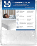 Sealy Baby Stain Protection Waterproof Crib Mattress Protector Cover, Fitted Toddler Bed Pad, Protective Sheet for Boys and Girls Bedding, Noiseless & Machine Washable/Dryer Friendly 52x28 - White by TinyTreasures Baby Boutique