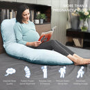 MOON PARK Pregnancy Pillows for Sleeping - U Shaped Full Body Maternity Pillow with Removable Cover - Support for Back, Legs, Belly, HIPS - 65 Inch - Aquamarine by TinyTreasures Baby Boutique