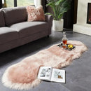 AMTOVO Faux Sheepskin Rug, Pink Ultra Soft Fluffy Shag Area Rug, 2 x 6 ft Faux Fur Rug for Bedroom Sofa Throw Cushion Room Decor, Sheepskin by CozyNest Decor