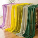 3Pcs Forest Green Gauze Rustic Cheesecloth Table Runner 120 Inch 10 FT for Wedding Baby Shower Bridal Shower Birthday Engagement Garden Outdoor Party Long Sheer Boho Decorations by CozyNest Decor