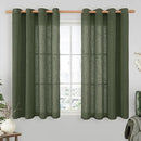 LAMIT Olive Green Light Filtering Linen Curtains, 54 inch Length Linen Textured Semi Sheer Bronze Grommet Christmas Room Drapes for Bedroom/Living Room, 2 Panels, 52 x 54 Inch by CozyNest Decor