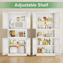 Tall Pantry Cabinet 67" H Metal Cabinet with 4 Doors, Bathroom Cabinets, 3 Adjustable Shelves for Kitchen, Home Office, Living Room, Dinning Room by CozyNest Decor