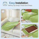 Couch Cushion Covers Individual Large Super Stretch Chenille (Softer Version) Sofa Cushion Covers, Couch Seat Covers Couch Slipcovers Furniture Protector (3PC, Green) by CozyNest Decor