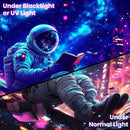 BVBOX Astronaut Space Blacklight Tapestry 79"x59", UV Reactive Astronaut Reading Universe Galaxy Planet Glow in Dark Tapestries, Black Light Neon Upright Poster Wall Hanging Backdrop Decor for Bedroom Living Room by CozyNest Decor