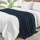 inhand Knitted Throw Blankets for Couch and Bed, Soft Cozy Knit Blanket with Tassel, Dark Blue Lightweight Decorative Blankets and Throws, Farmhouse Warm Woven Blanket for Men and Women, 60"x80" by CozyNest Decor