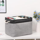 Bidtakay Fabric Storage Baskets with Handles [2-Pack] Large Canvas Organizer 16" X 11.8" X 11.8" Foldable Tall Baskets Rectangular Gift Basket Decorative Storage Bins for Closet, Home(Black&Grey) by TinyTreasures Baby Boutique
