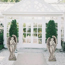 Outdoor Statues Angel Décor Garden Statue - 34 inch Large Garden Angels Outdoor Religious Statues Catholic Resin Concrete Finish Yard Patio Deck Home Entryway Hallway Sculpture 13.7 * 9.8 * 34 Inch by GreenHaven Gardens