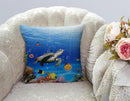 TSSOHU Ocean Underwater Marine Life Outdoor Throw Pillow Cover Sea World Animals Tropical Fish with Turtles Coral Decorative Pillows Farmhouse Cushion Cases Home Decor for Couch 18x18 inch by CozyNest Decor