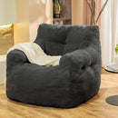 Bean Bag Chairs for Adults Ergonomic Support Reading Floor Sofa Chair with Filler Spacious (Grey) (Large) by CozyNest Decor