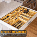SpaceAid 14-Piece Bamboo Drawer Organizer Storage Boxes Set, Wood Tray Junk Drawer Organizers Multi-Use Divider Bins for Kitchen, Bathroom, Office Desk and Makeup Organization (14 Pack, Natural) by CozyNest Decor