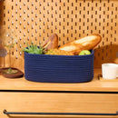 Small Storage Baskets for Organizing | Closet Organizer Bins | Shelf Toy Basket | Woven Rope Baskets | Cube Decorative Box | Shallow Basket | 13x8.5x5.1” | 4 Packs Navy Blue by GreenHaven Gardens