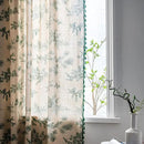 Sutuo Home Boho Curtain 84 Inches Length for Bedroom, Printed Cotton Linen Rod Pocket Semi Blackout Farmhouse Bohemian Tassels Window Treatment for Living Room, 1 Panel 59" W x 84" L, Green Forest by CozyNest Decor