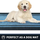 PURRUGS Dirt Trapping Door Mat 24" x 70", Non-Slip/Skid Machine Washable Entryway Rug, Shoes Scraper, Area Rug, Super Absorbent Welcome Mat for Muddy Wet Shoes and Paws, Light Blue & Navy by CozyNest Decor