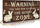 Putuo Decor Funny Rabbit Sign Bunny Rabbit Home Decor Gift Bunny Mom Bunny Lover 12 x 6 Inch (The Bunny Zone) Easter Decorations by CozyNest Decor