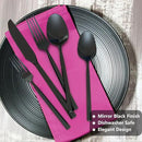 Black 20 Piece Stainless Steel Silverware Set, Handle Flatware, Modern Mirror Finish Cutlery Set, Service for 4, Dishwasher Safe by CozyNest Decor