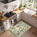 Floral 2x3 Area Rug Machine Washable Soft Print Boho Carpet Non Slip Doormat Low Pile Flower Area Rugs for Living Room Bedroom Nursery Kitchen Dining Room Indoor-Light Green by TinyTreasures Baby Boutique