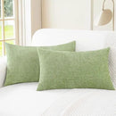 CaliTime Throw Pillow Covers Decorative 16 X 26 Inches Pack of 2 Cozy Chenille Cushion Cases for Couch Sofa Bed Living Room Home Sage Green by CozyNest Decor