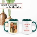 Personalized Coffee Mug, Custom Photo Caricature Gift, Funny Customized Coffee Gift for Men & Women, Custom Mugs with Pictures, Green 15oz Father's Day Mug by TinyTreasures Baby Boutique