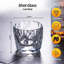 KAMMAK Crystal Whiskey Glasses Set of 2, 7.1oz Old Fashioned Glasses Stemless, Hand Blown White Cocktail Glasses, Luxury Handcrafted Cut Ice Ball Cup for Women, Perfect Men Gift for Bourbon by CozyNest Decor